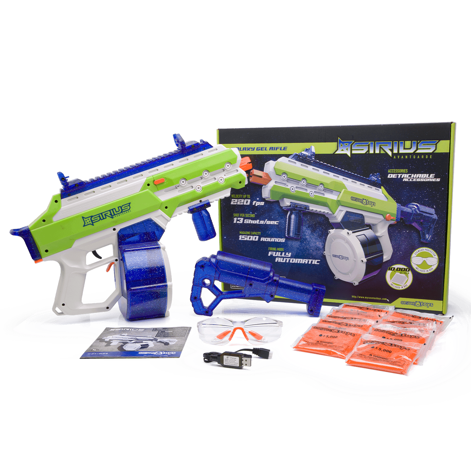 SIRIUS Galaxy Gel Blaster (Azurite Lime)