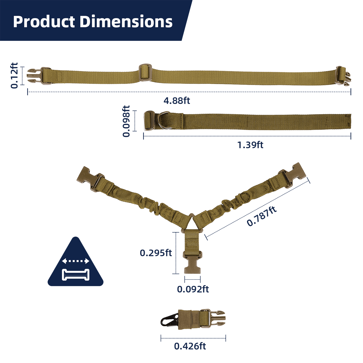 बाइंडिंग बैंड के साथ सामरिक सिंगल-पॉइंट स्लिंग